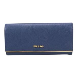 Prada Blue Saffiano Long Wallet